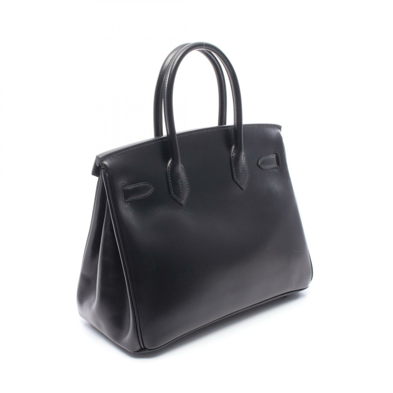 愛馬仕 Birkin 30 手提包 Box 小牛皮 So Black HW 二手女士 N-1