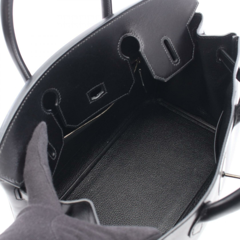 愛馬仕 Birkin 30 手提包 Box 小牛皮 So Black HW 二手女士 N-2