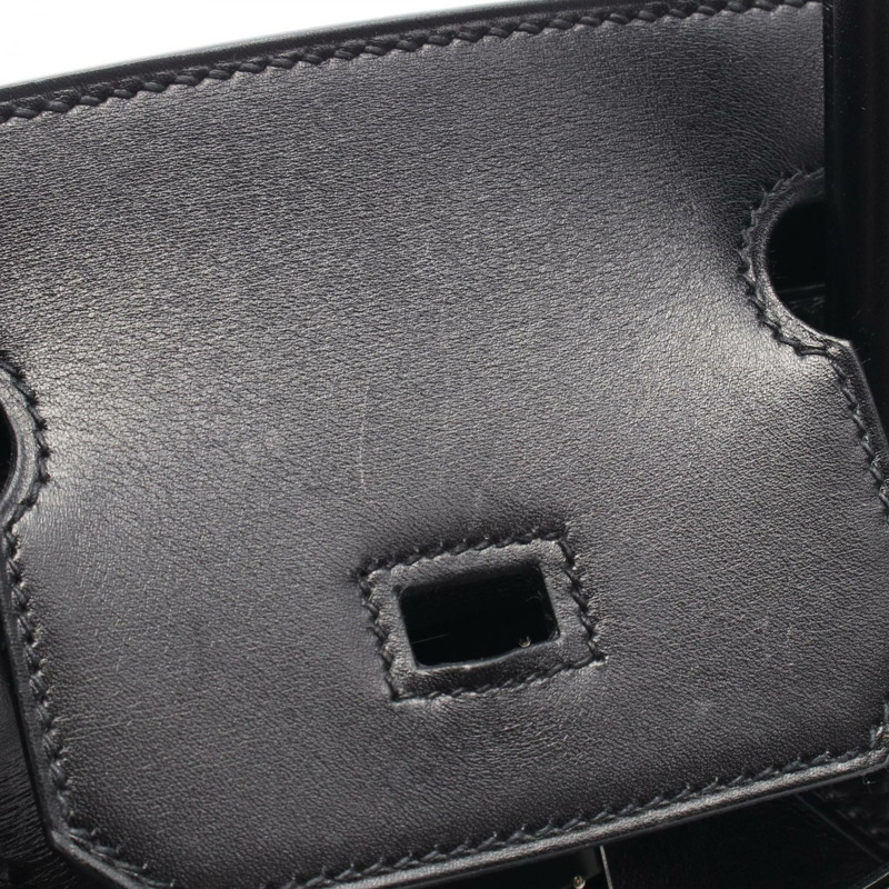 愛馬仕 Birkin 30 手提包 Box 小牛皮 So Black HW 二手女士 N-8