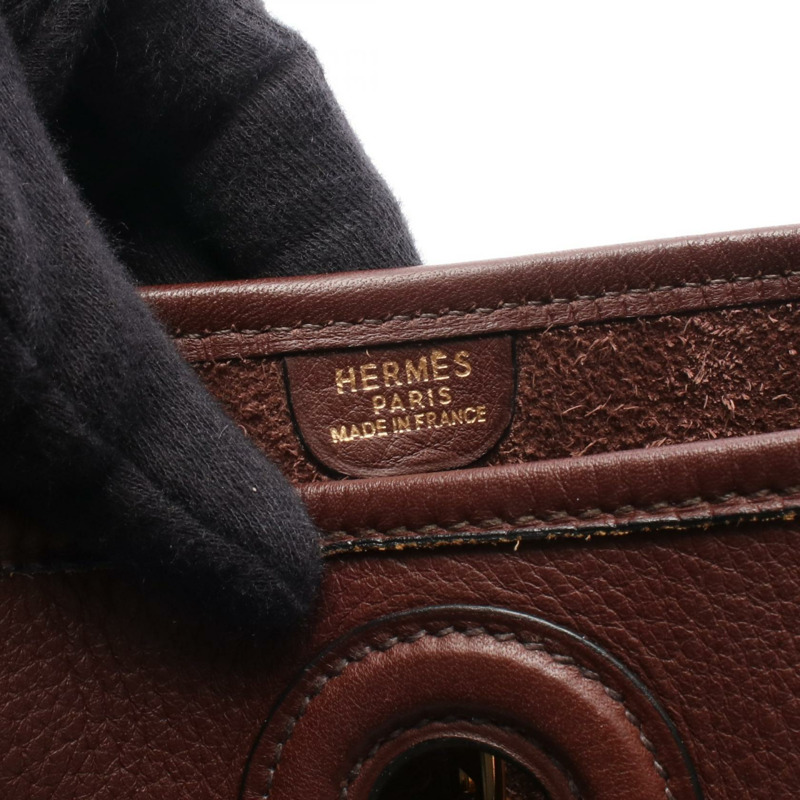 HERMES Vespa PM 單肩包 030237CC Togo 皮革 棕色 Noisette GHW 二手 A-3