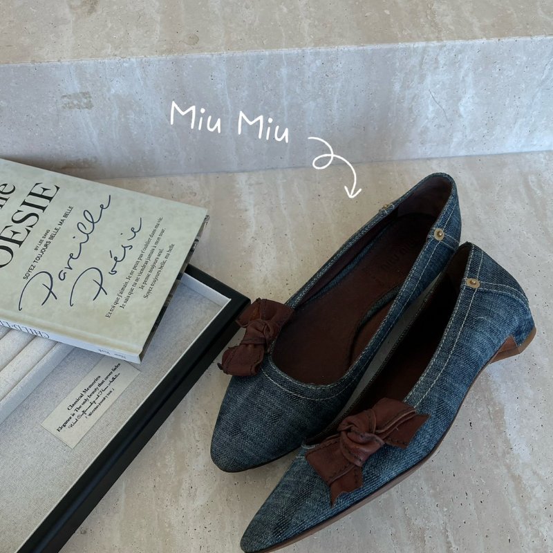 🏷Miu miu牛仔小跟鞋-0