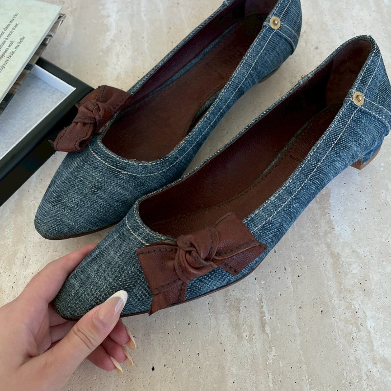 🏷Miu miu牛仔小跟鞋-1