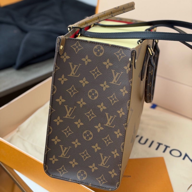 🌷新款芯片款！Louis Vuitton 路易威登 Onthego MM老花拚色 中號-4