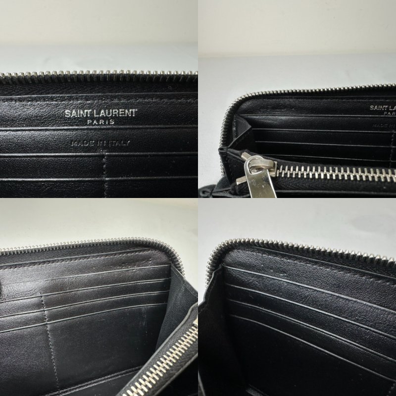 YSL 鱷魚壓紋牛皮拉鍊長夾-7