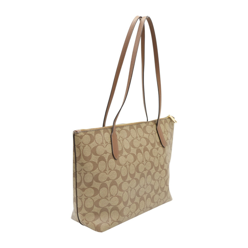 棕色 帆布 Zip Top Tote  手提包【COACH 寇馳】 4455-1