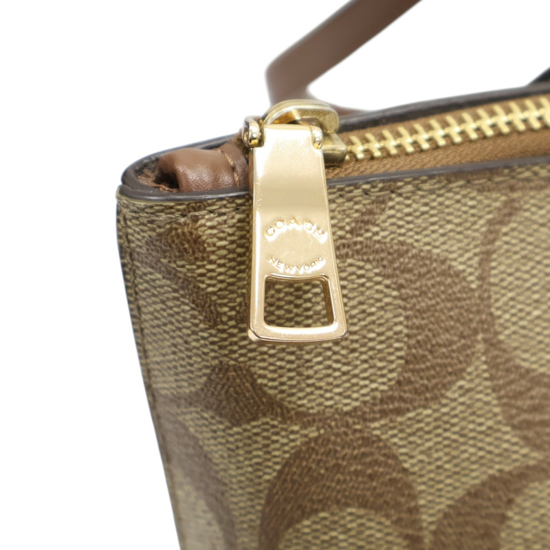 棕色 帆布 Zip Top Tote  手提包【COACH 寇馳】 4455-7