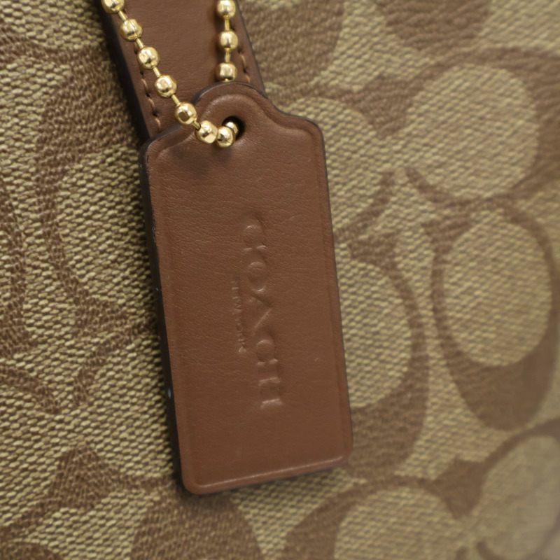 棕色 帆布 Zip Top Tote  手提包【COACH 寇馳】 4455-13