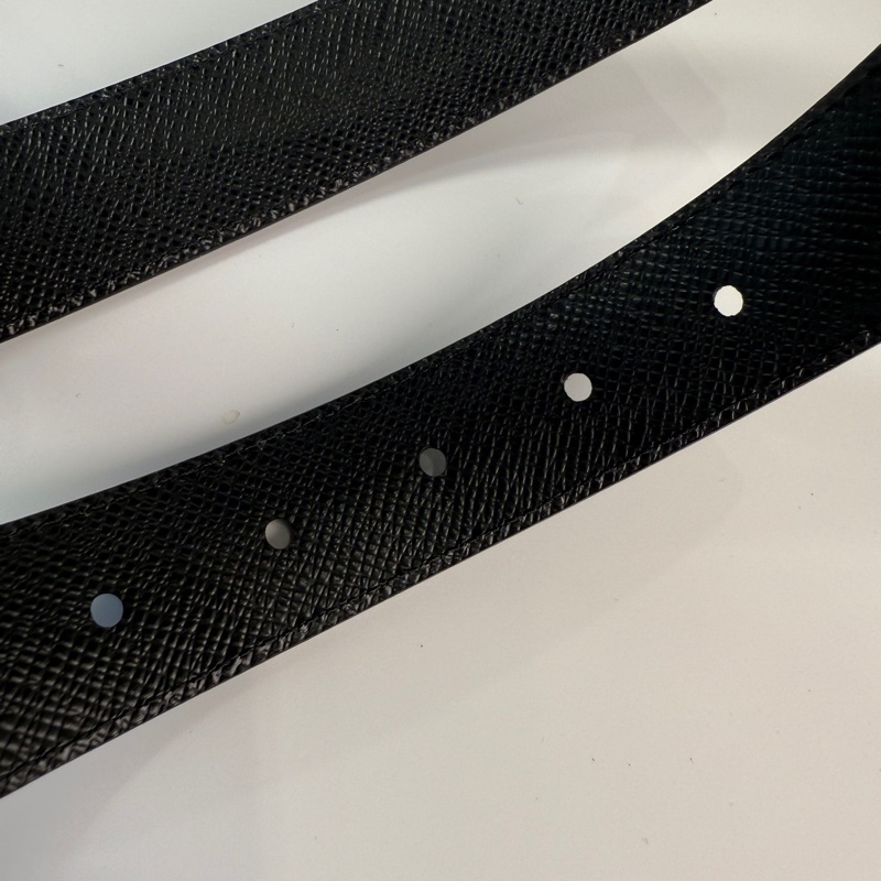 LV 黑灰棋盤格 腰帶 經典款 雙面可用-7