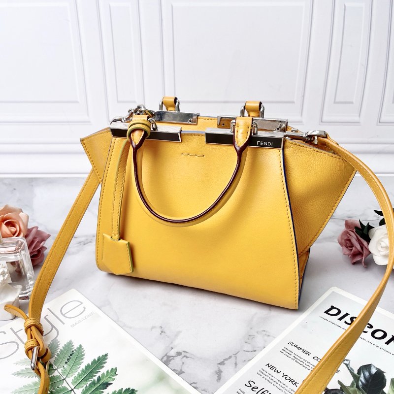 Fendi 3jours mini黃色鞦韆包 手提肩背包21.5×17×10 98新配件塵袋-2