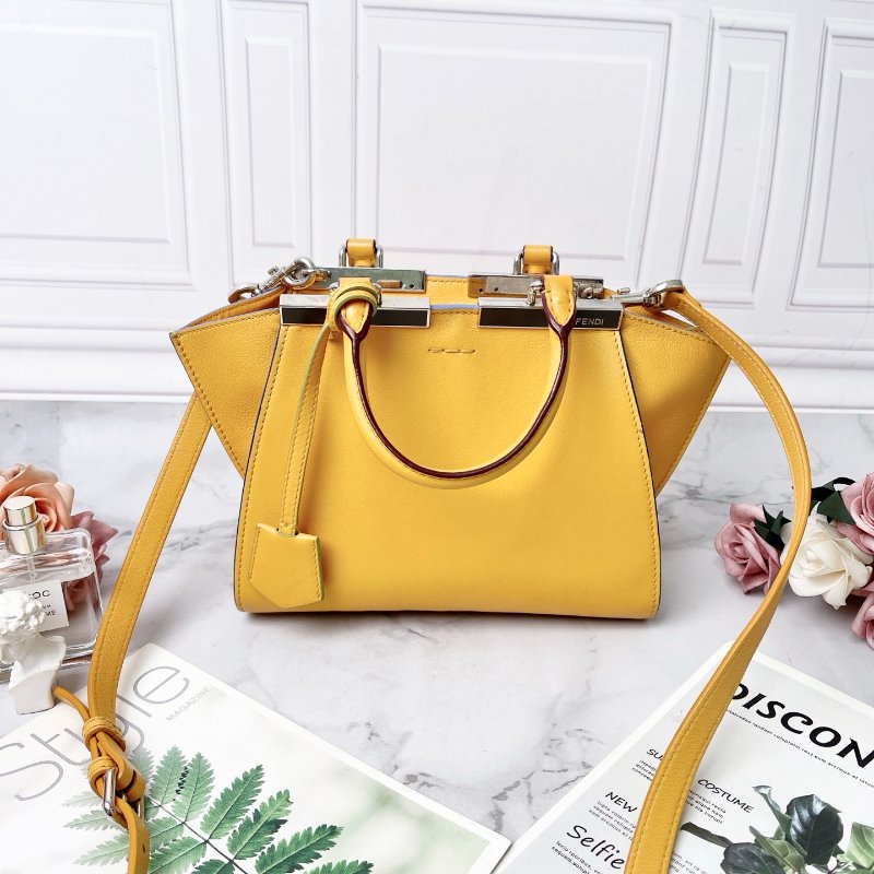 Fendi 3jours mini黃色鞦韆包 手提肩背包21.5×17×10 98新配件塵袋-4