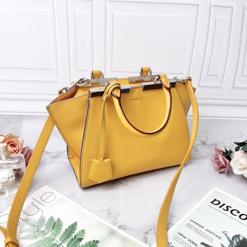 Fendi 3jours mini黃色鞦韆包 手提肩背包21.5×17×10 98新配件塵袋-8
