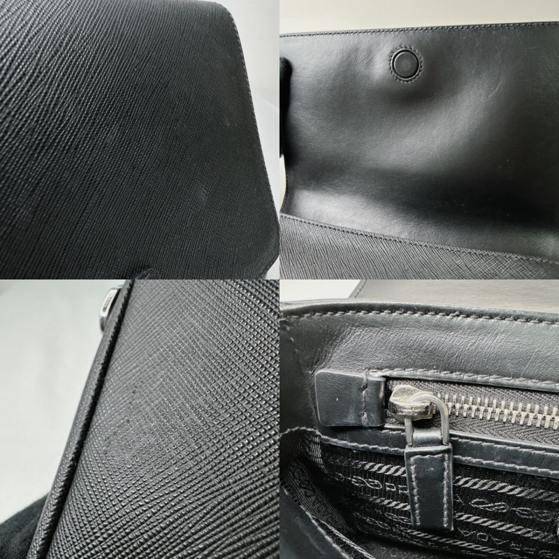 PRADA Saffiano皮革翻蓋斜背包-9