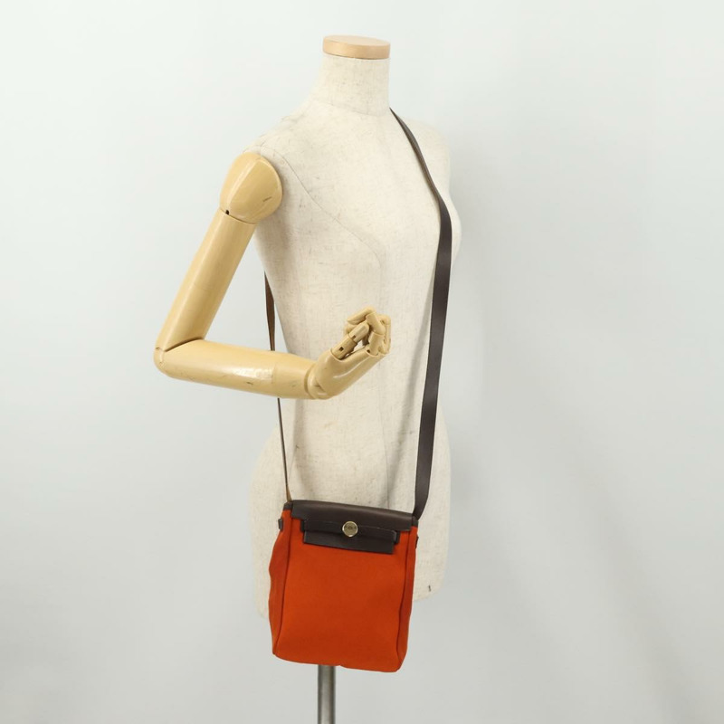【日本直送】愛馬仕 Her Line Herbag TPM 帆布雙肩包,紅金配色,正品 ep14339A-23