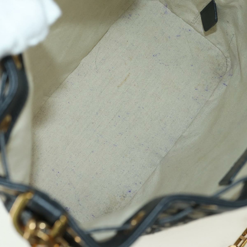 【日本直送】Christian Dior Trotter帆布鏈條單肩包 海軍藍 金色 正品 179181V-8