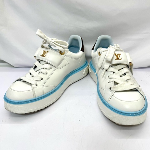 Louis Vuitton TIME OUT Monogram 老花厚底休閒鞋／運動鞋 女鞋 EU38 水藍色
