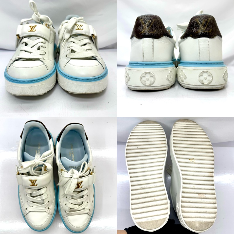 Louis Vuitton TIME OUT Monogram 老花厚底休閒鞋／運動鞋 女鞋 EU38 水藍色-1