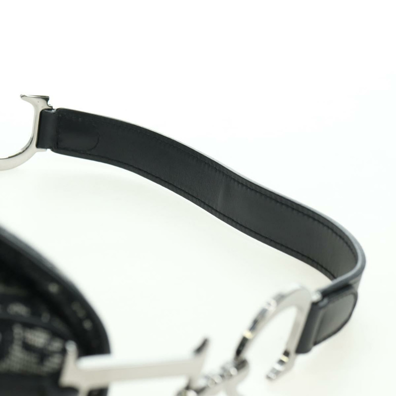 【日本直送】Christian Dior Trotter帆布馬鞍包手提包 黑色銀色 正品 ki6640M-13
