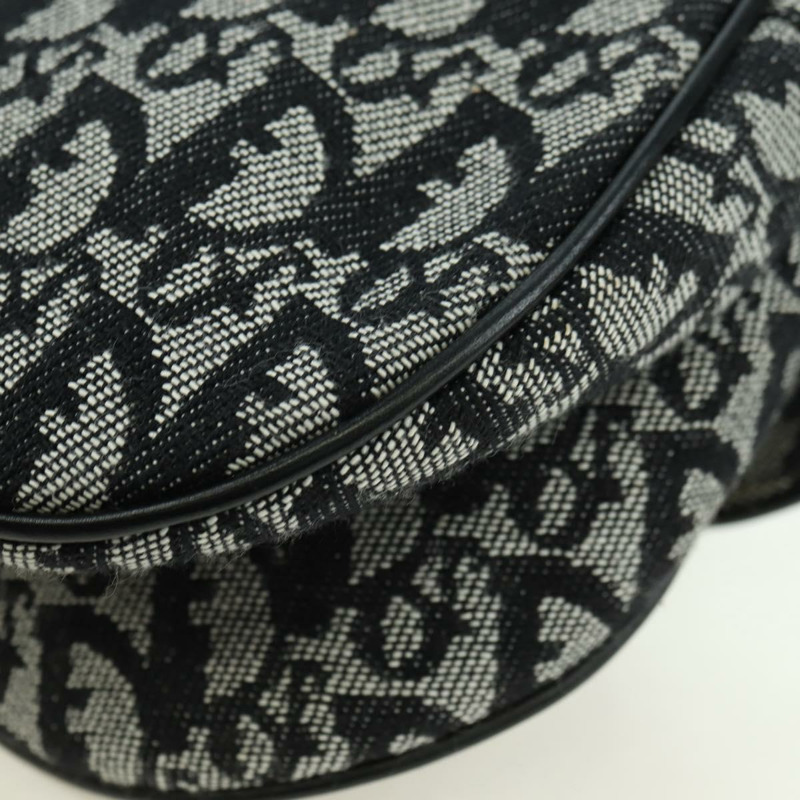 【日本直送】Christian Dior Trotter帆布馬鞍包手提包 黑色銀色 正品 ki6640M-17
