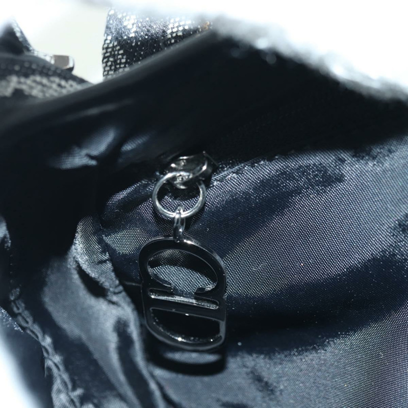 【日本直送】Christian Dior Trotter帆布馬鞍包手提包 黑色銀色 正品 ki6640M-23