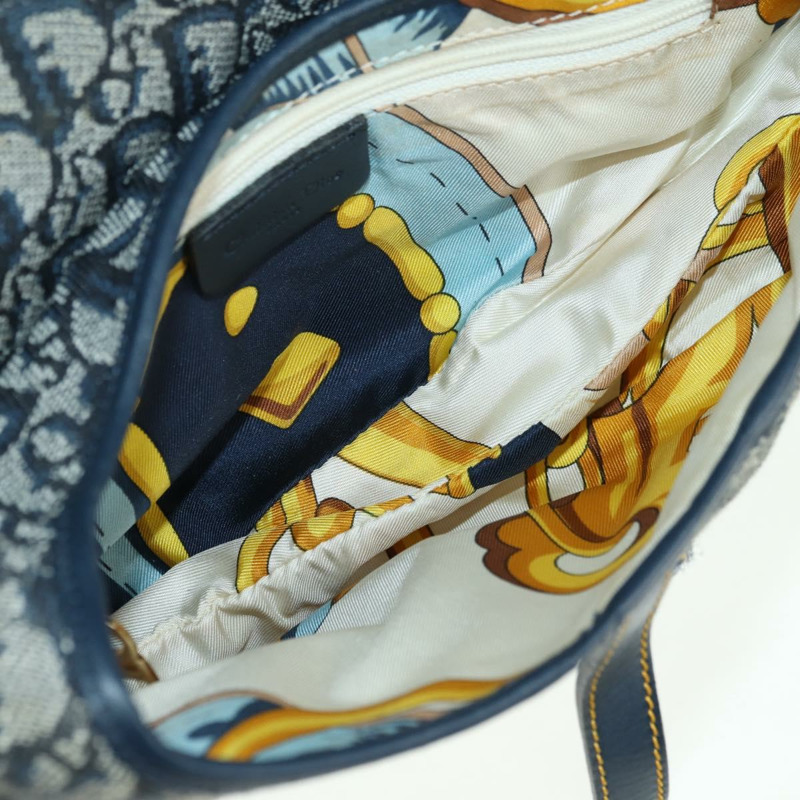 【日本直送】Christian Dior Trotter帆布馬鞍包手提包 海軍藍 金色 正品 ki6641SV-9