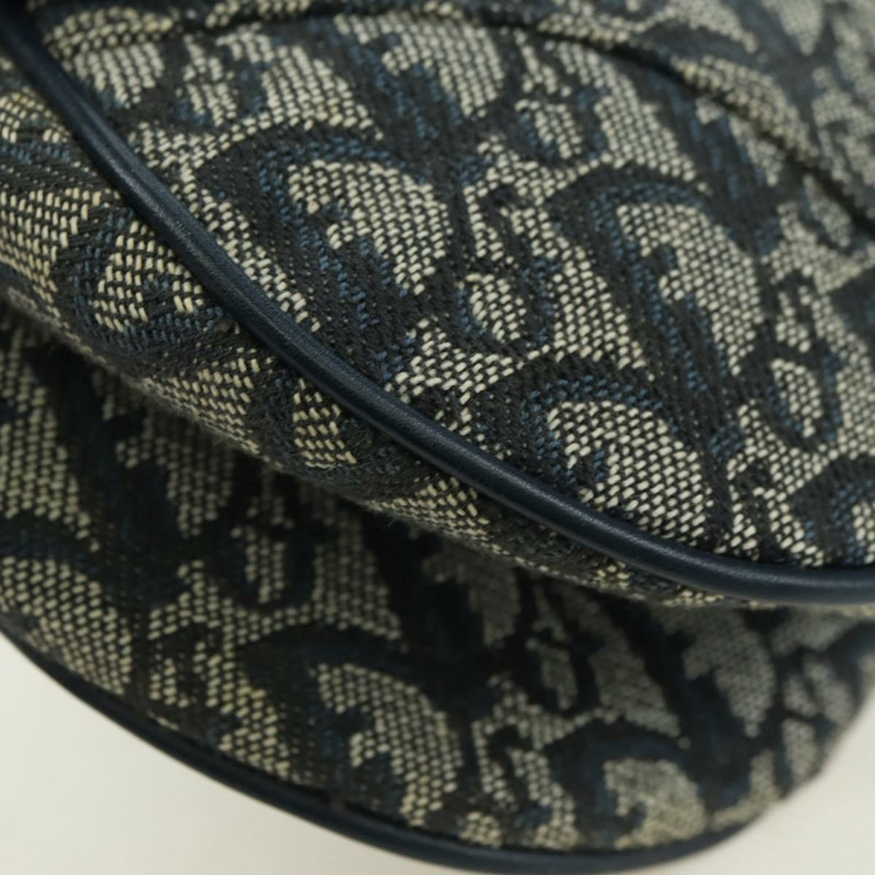 【日本直送】Christian Dior Trotter帆布馬鞍包手提包 海軍藍 金色 正品 ki6641SV-14