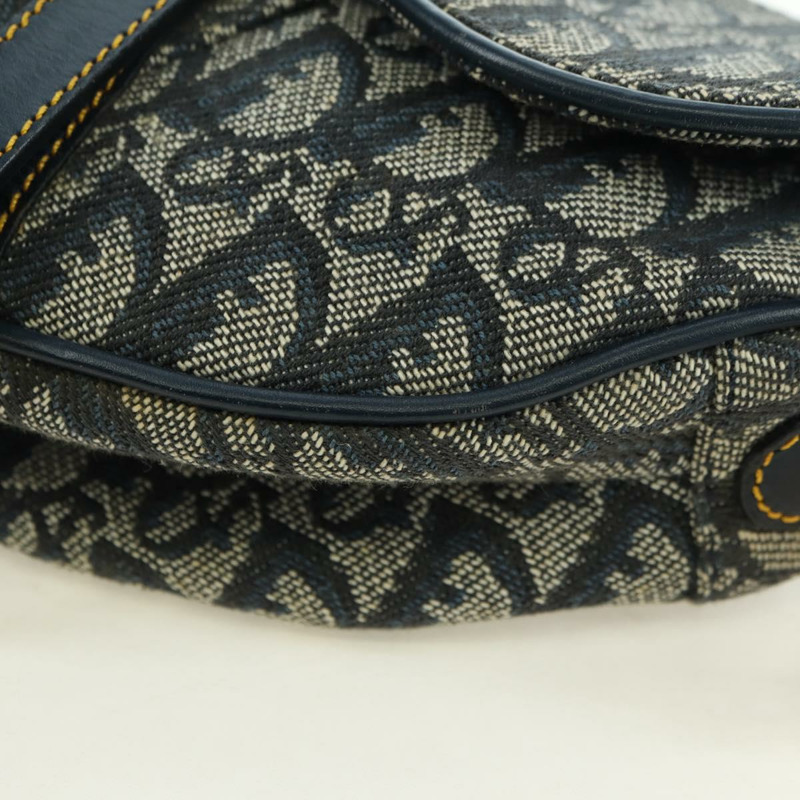 【日本直送】Christian Dior Trotter帆布馬鞍包手提包 海軍藍 金色 正品 ki6641SV-15