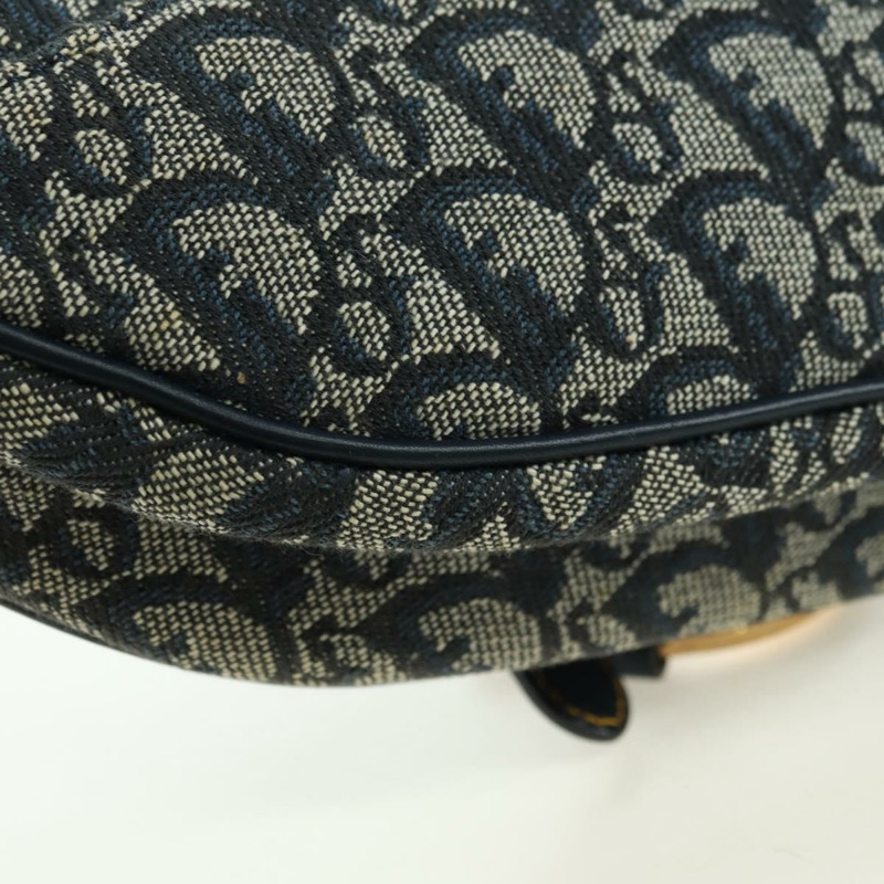 【日本直送】Christian Dior Trotter帆布馬鞍包手提包 海軍藍 金色 正品 ki6641SV-16