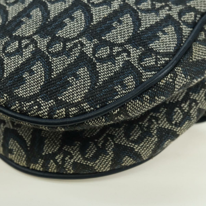 【日本直送】Christian Dior Trotter帆布馬鞍包手提包 海軍藍 金色 正品 ki6641SV-17