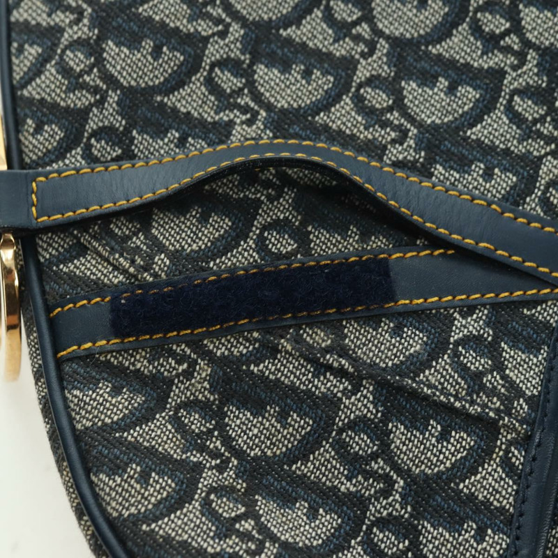 【日本直送】Christian Dior Trotter帆布馬鞍包手提包 海軍藍 金色 正品 ki6641SV-19