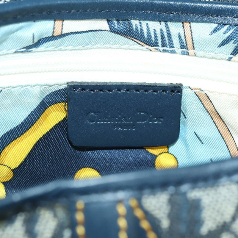 【日本直送】Christian Dior Trotter帆布馬鞍包手提包 海軍藍 金色 正品 ki6641SV-21