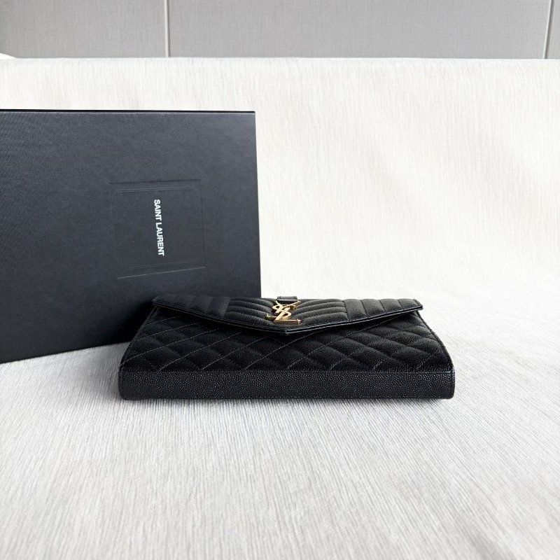 ️YSL envelope黑金信封包 中號 黑色 金扣 22.5*15*2 99新配件盒子 塵袋-3