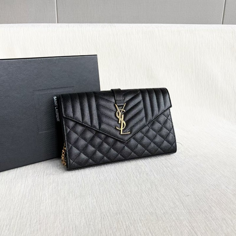 ️YSL envelope黑金信封包 中號 黑色 金扣 22.5*15*2 99新配件盒子 塵袋-4