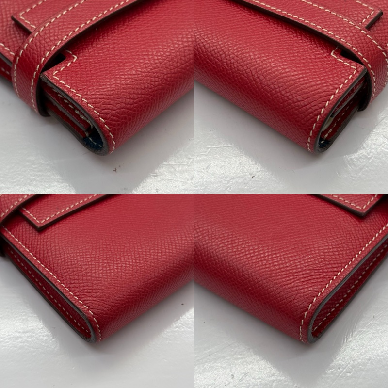 HERMES 愛馬仕 64 Rouge Casaque 卡薩克紅&S7 Bleu de Galice加利西亞藍 KELLY Long Wallet □Ｑ刻-4