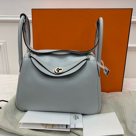 Full set Hermes Lindy 26 銀扣聖杯藍