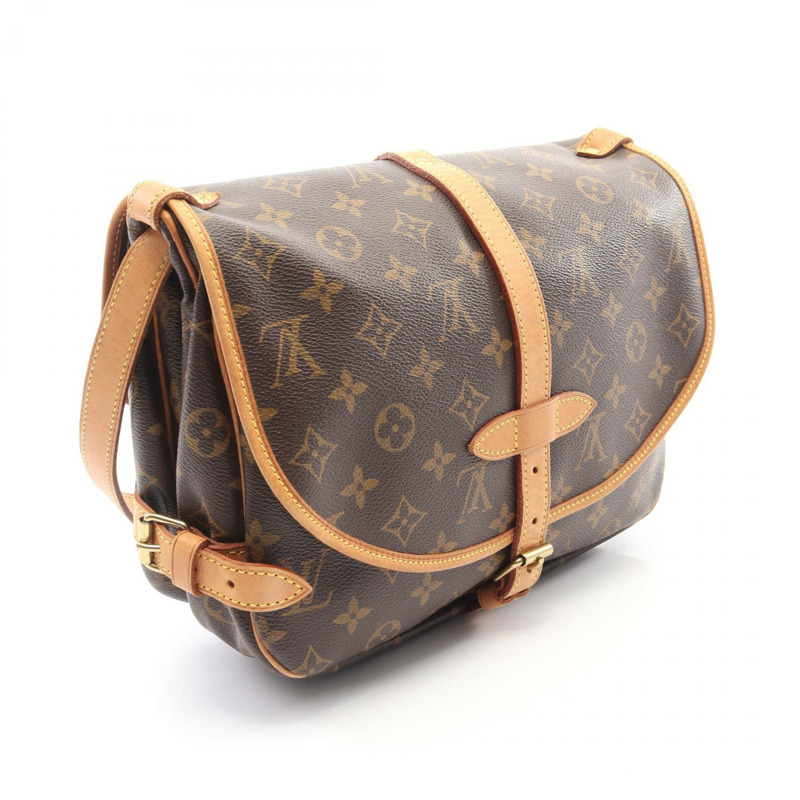 路易威登 Saumur 30 肩斜背包 M42256 Monogram 帆布 二手 LV-1