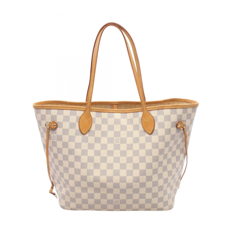 路易威登 Neverfull MM 肩背手提包 N51107 Damier Azur 白色 二手 LV-0