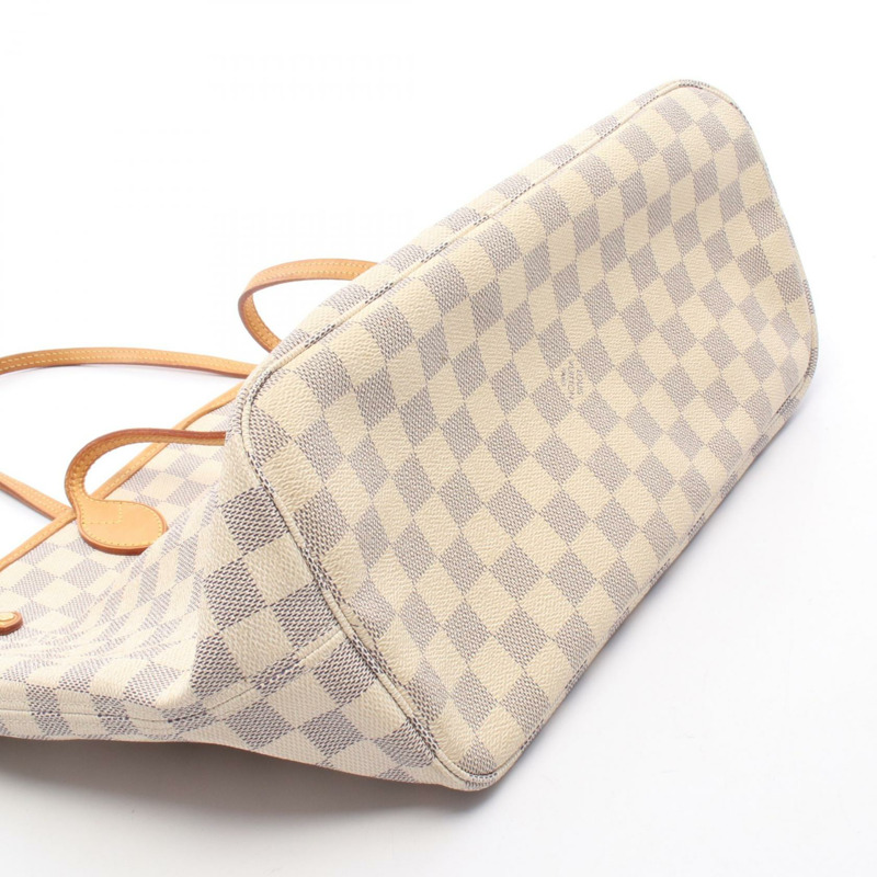 路易威登 Neverfull MM 肩背手提包 N51107 Damier Azur 白色 二手 LV-7