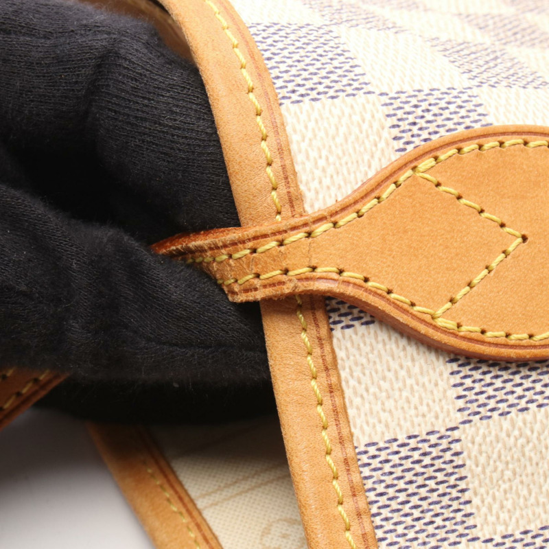 路易威登 Neverfull MM 肩背手提包 N51107 Damier Azur 白色 二手 LV-9