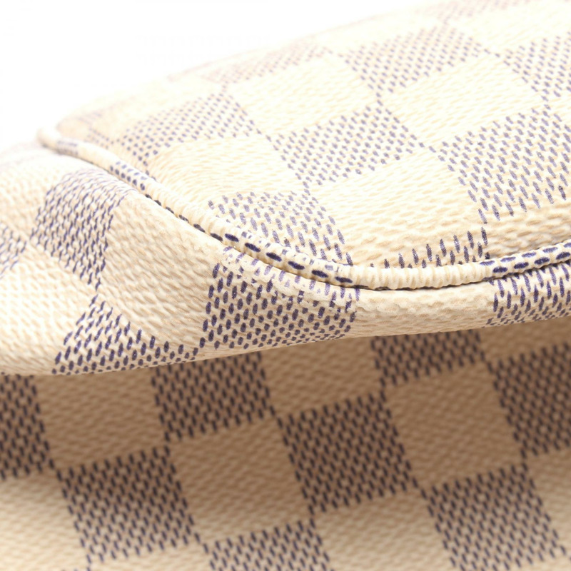 路易威登 Neverfull MM 肩背手提包 N51107 Damier Azur 白色 二手 LV-11