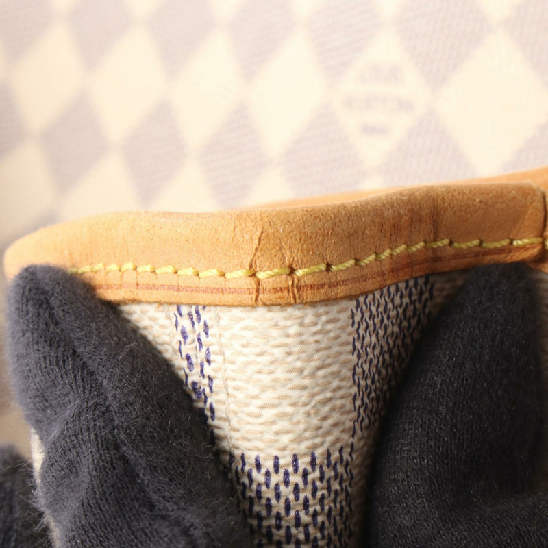 路易威登 Neverfull MM 肩背手提包 N51107 Damier Azur 白色 二手 LV-12