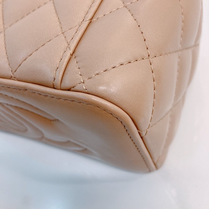 MS0723 Chanel 香奈兒米色化妝盒子鏈條包 金扣 Vanity Case Gold Bead Beige x GHW-9