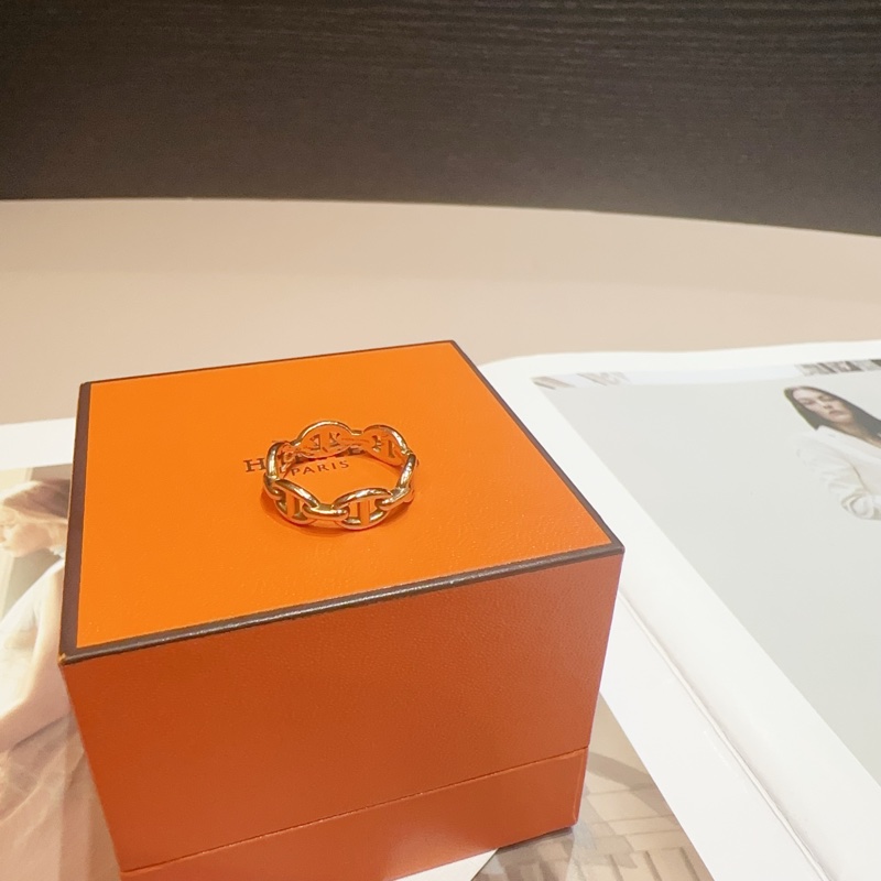 Hermes 750玫瑰金豬鼻戒指-1