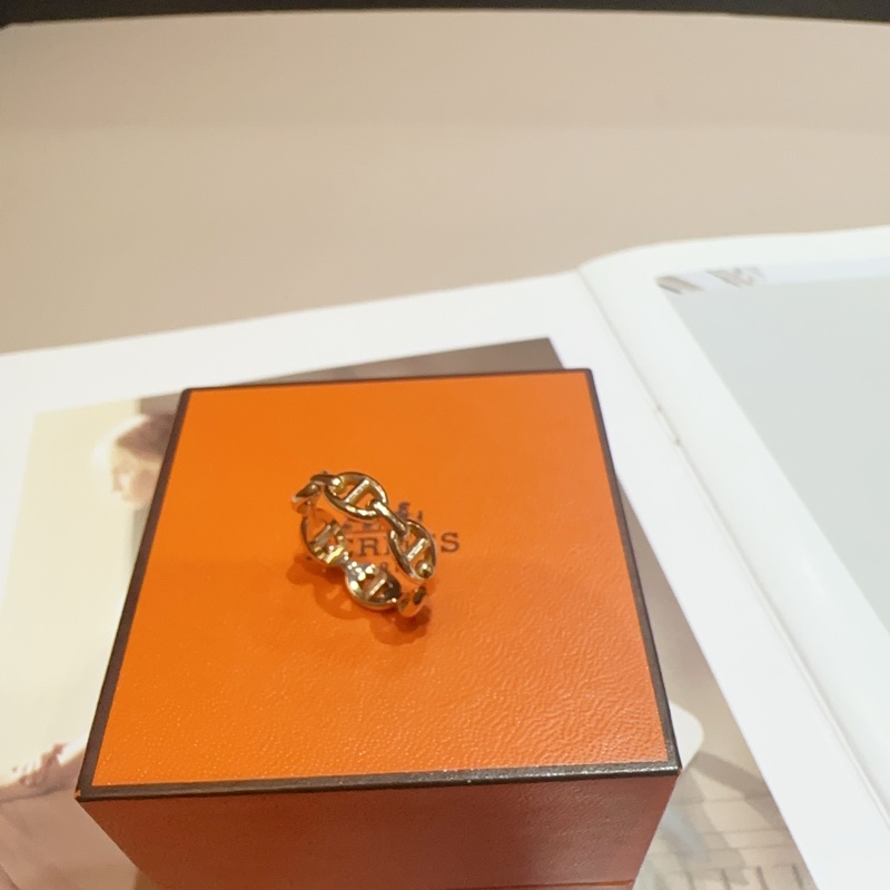 Hermes 750玫瑰金豬鼻戒指-2