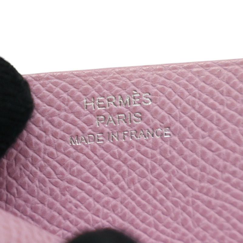 錦葵粉 Evergrain牛皮 H Sellier 卡夾 名片夾 H083602CA U刻【HERMES 愛馬仕】 H083602CA-5
