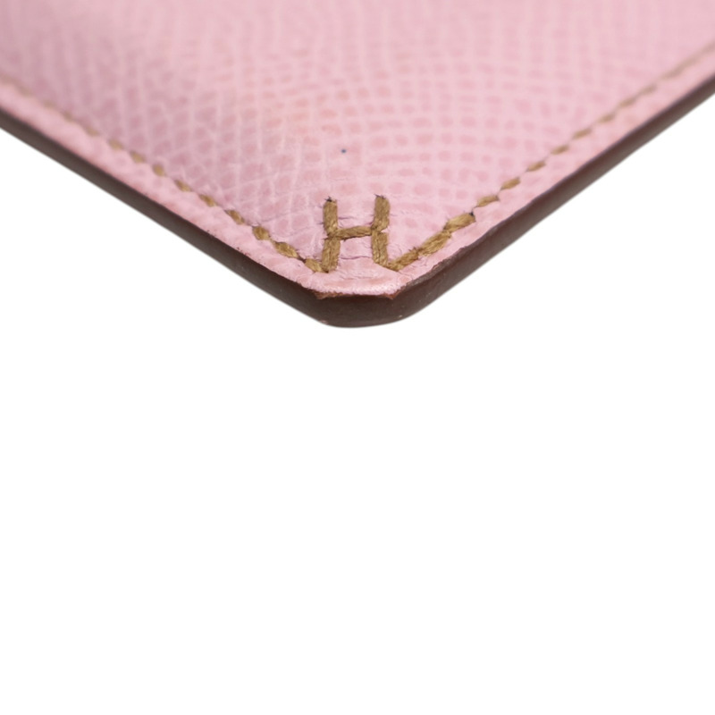 錦葵粉 Evergrain牛皮 H Sellier 卡夾 名片夾 H083602CA U刻【HERMES 愛馬仕】 H083602CA-9