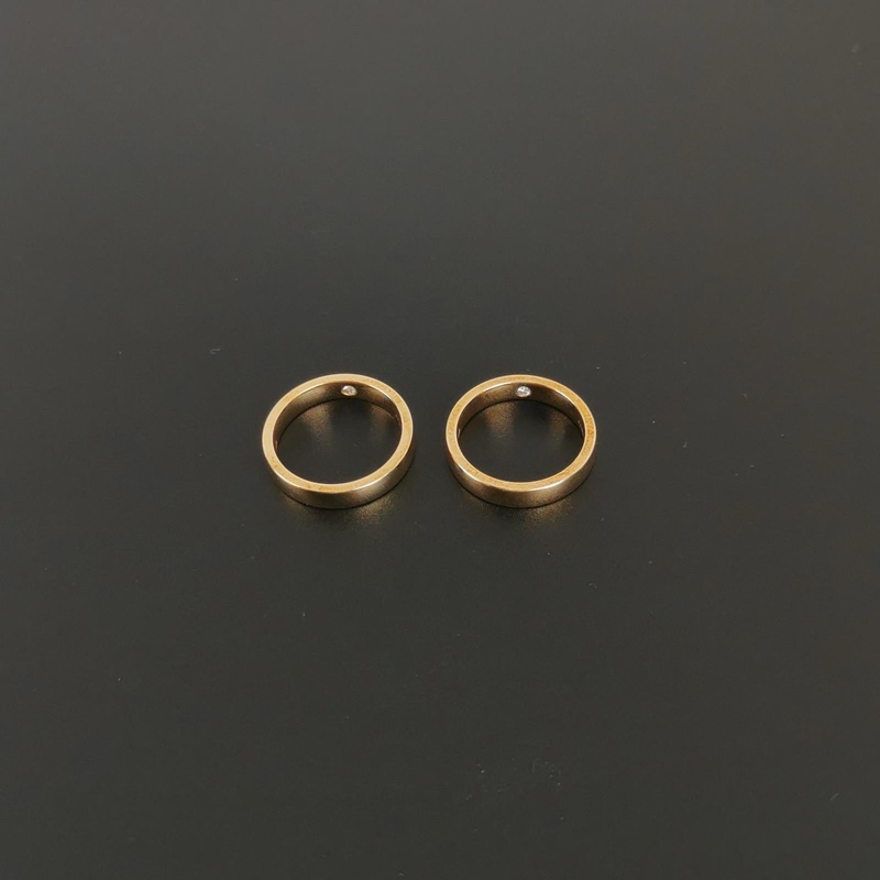 Chaumet 18k黄金钻石戒指9码10码全套-1