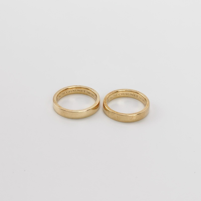 Chaumet 18k黄金钻石戒指9码10码全套-7