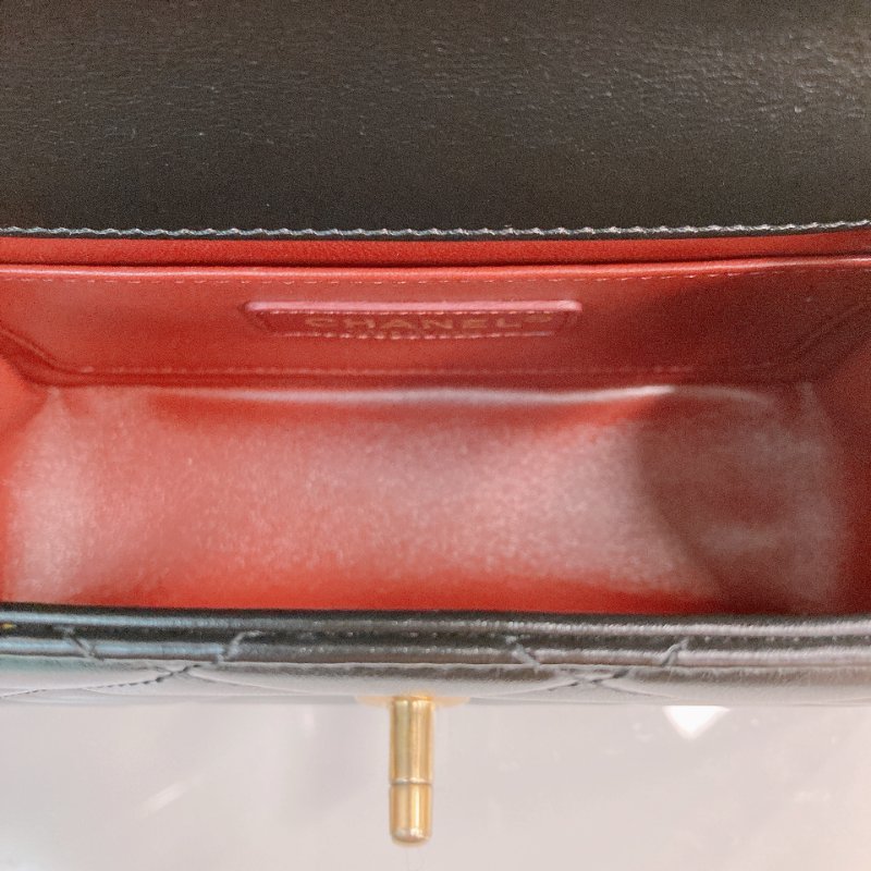 MS0722 Chanel 香奈兒羊皮雙肩鏈條斜挎包 黑色金扣 Flap Bag 18cm With Chain And Small Ball Lambskin Black x GHW-25