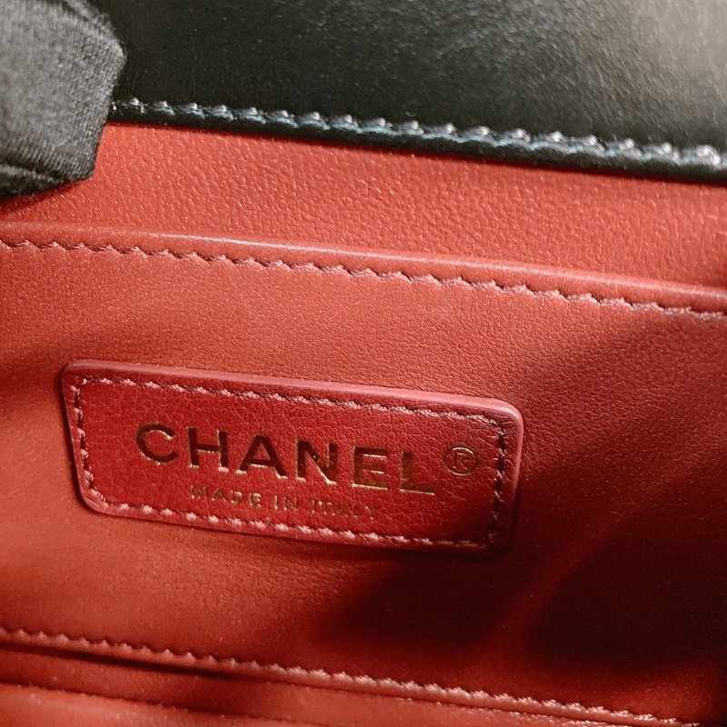 MS0722 Chanel 香奈兒羊皮雙肩鏈條斜挎包 黑色金扣 Flap Bag 18cm With Chain And Small Ball Lambskin Black x GHW-27