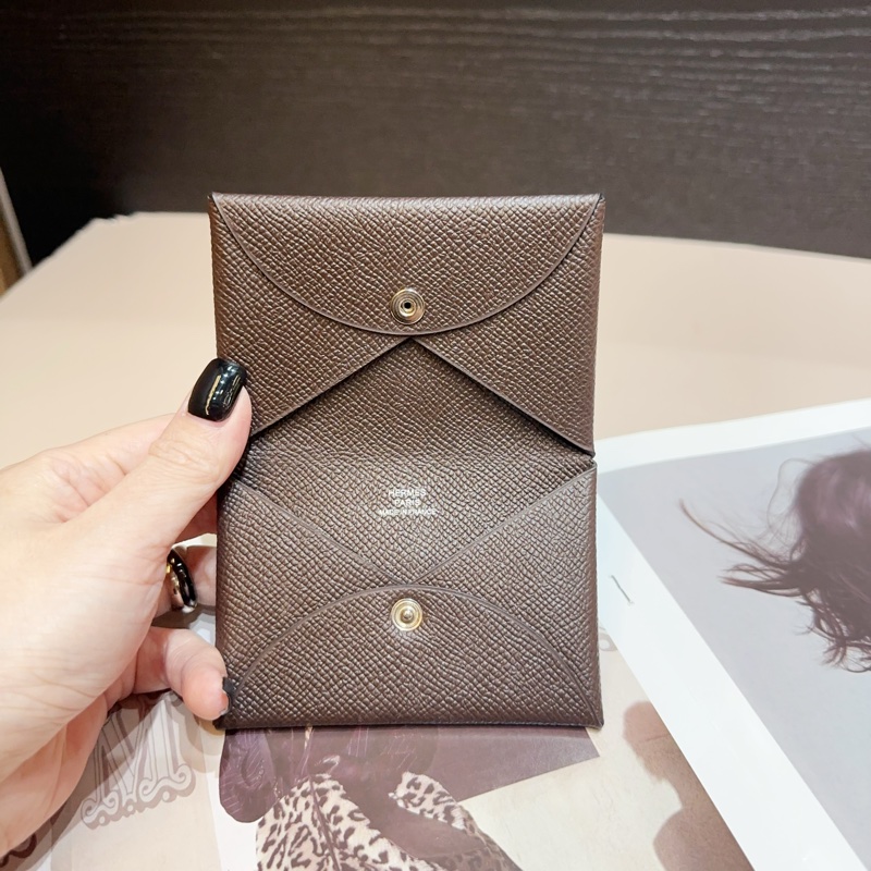 Hermes 烏米色Calvi對開卡夾-6